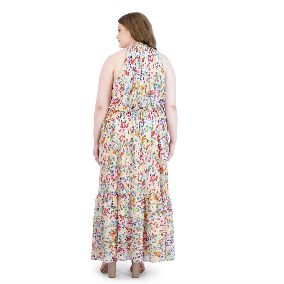 JULIA JORDAN MOCK NECK HALTER DRESS: Size 14W - Picture 4 of 14